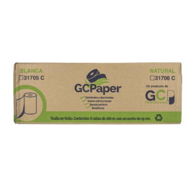 TOALLA ROLLO GC PAPER KRAFT 6/180 MTS